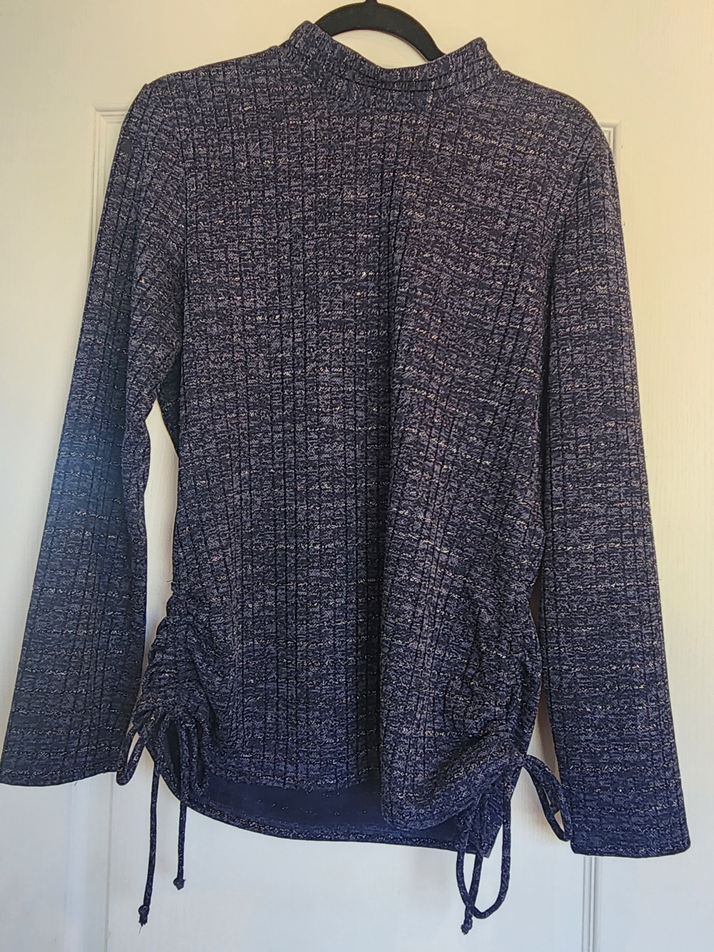 Cato Navy Blue Marled Ribbed Cowl Neck Sweater L BNWT